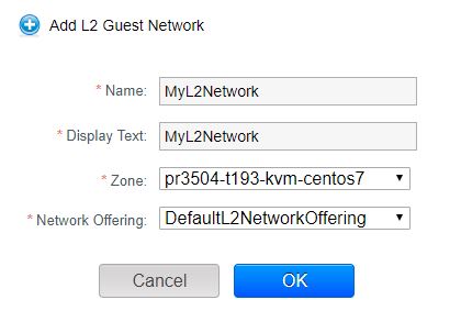 Creating L2 network from GUI