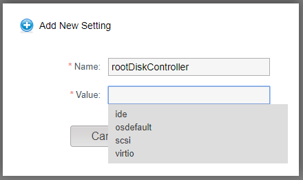 List of possible KVM disk controllers