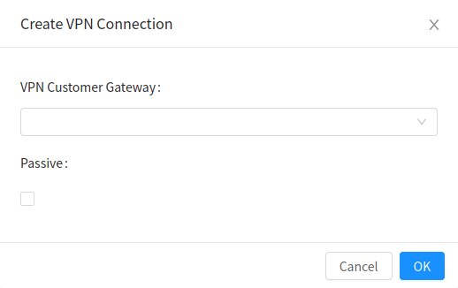 creating a VPN connection to the customer gateway.