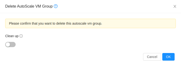 Delete AutoScale VM Group.