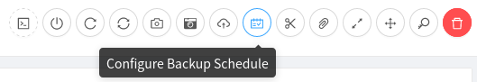 Creating a backup schedule for a VM.