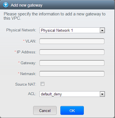 adding a private gateway for the VPC.